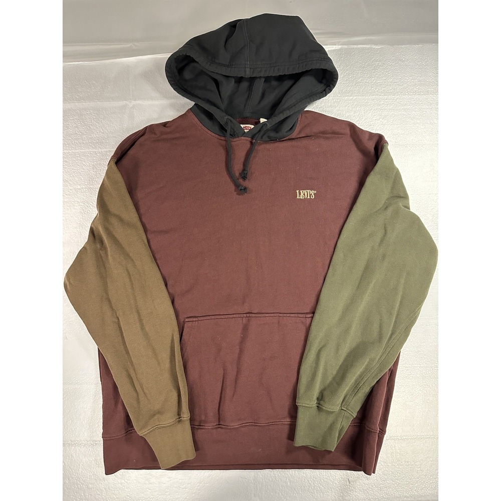 Vintage Levis Hoodie Color Block Mens Large Multi Color Levis Sweater Pullover